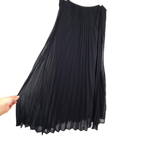 Vintage 80s 90s Impressions Millenial Edt. Black PLeated Accordion Maxi Skirt - Picture 6 of 11